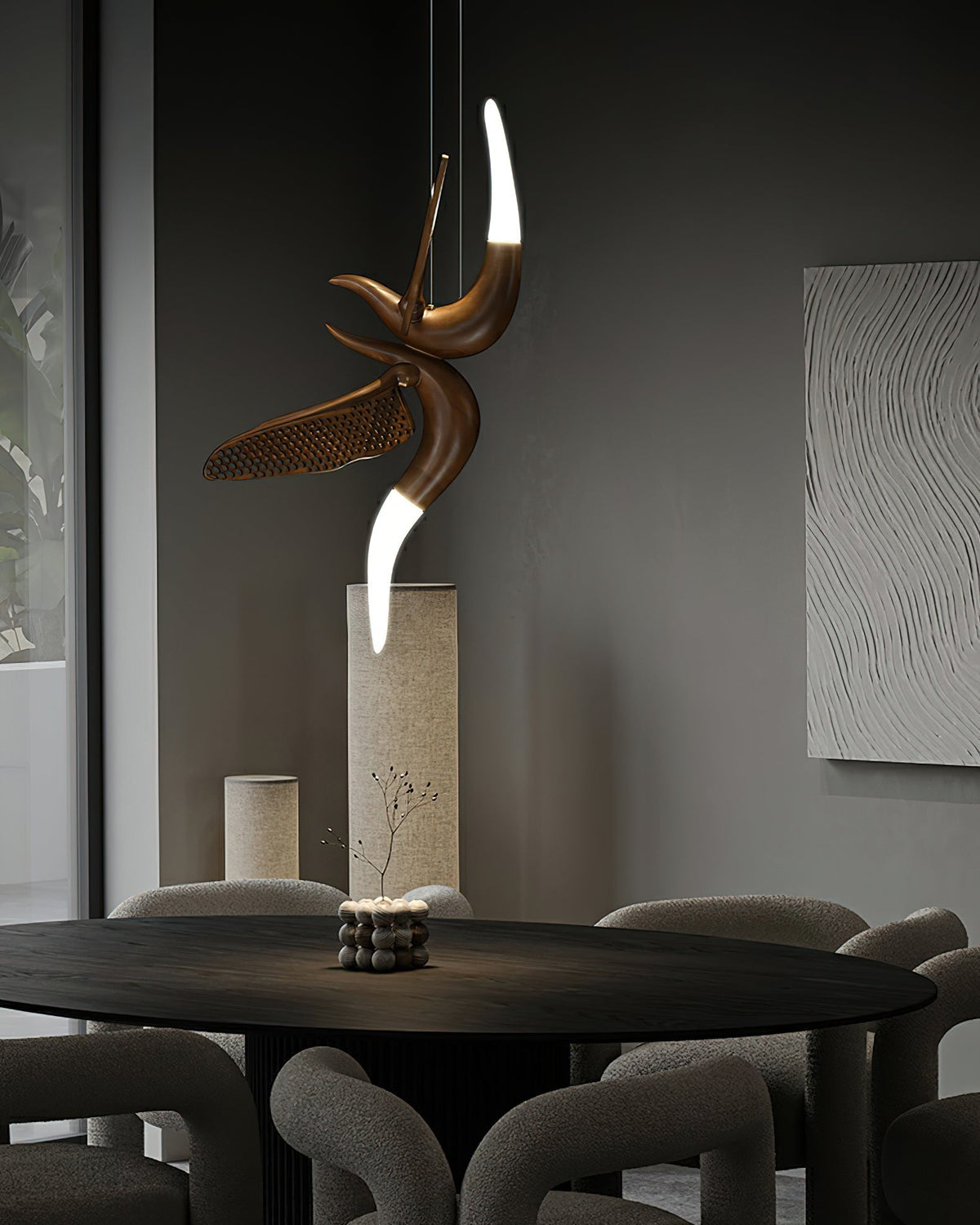 Elsilor lámpara colgante Avian-Inspired de madera