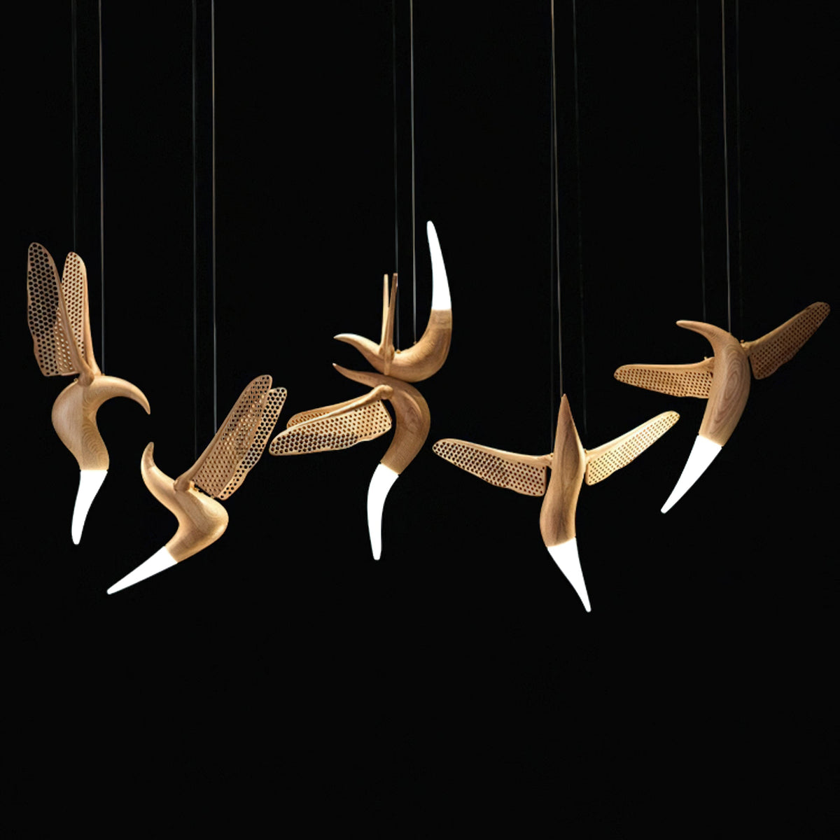 Elsilor lámpara colgante Avian-Inspired de madera