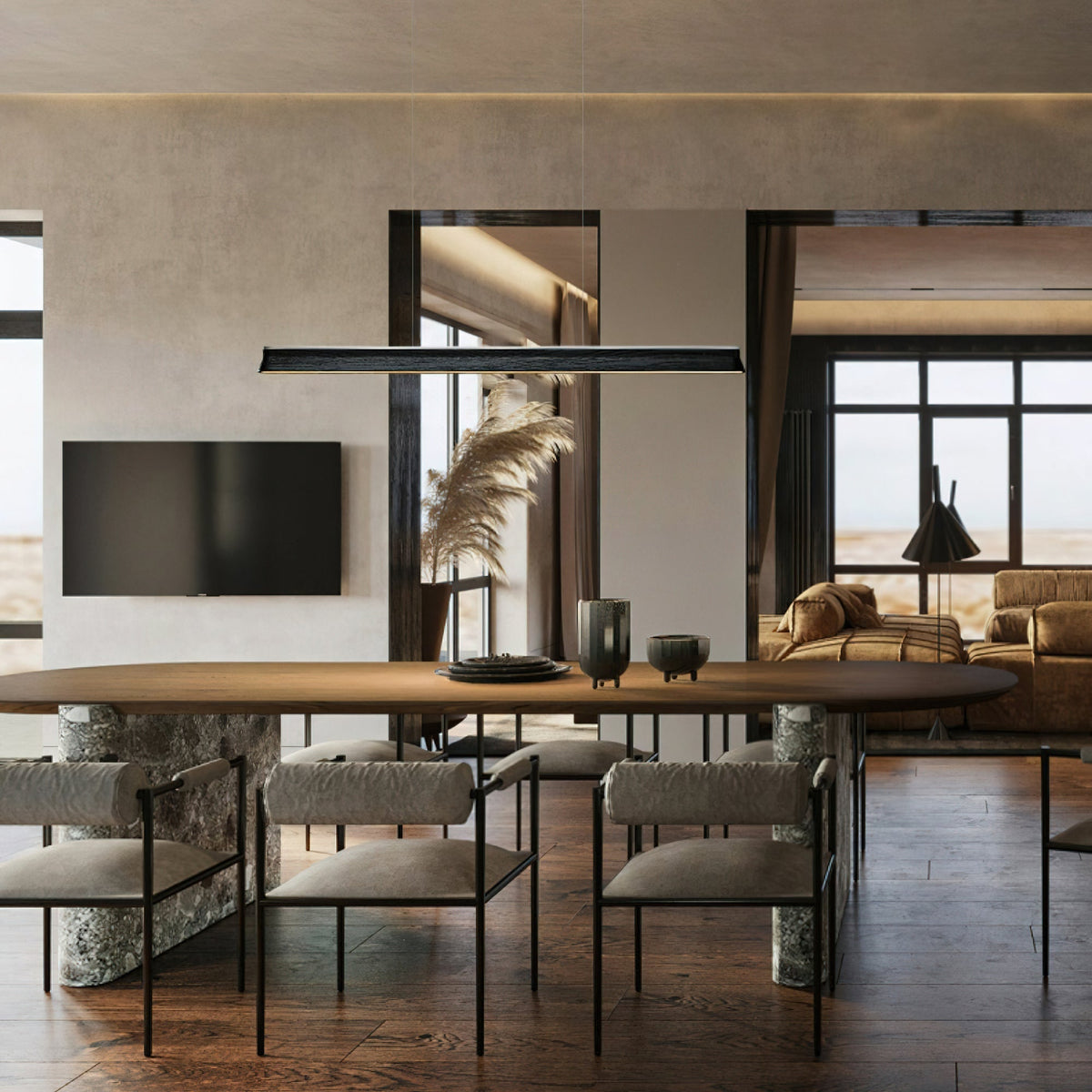 Aldeette lámpara colgante viga de madera minimalista