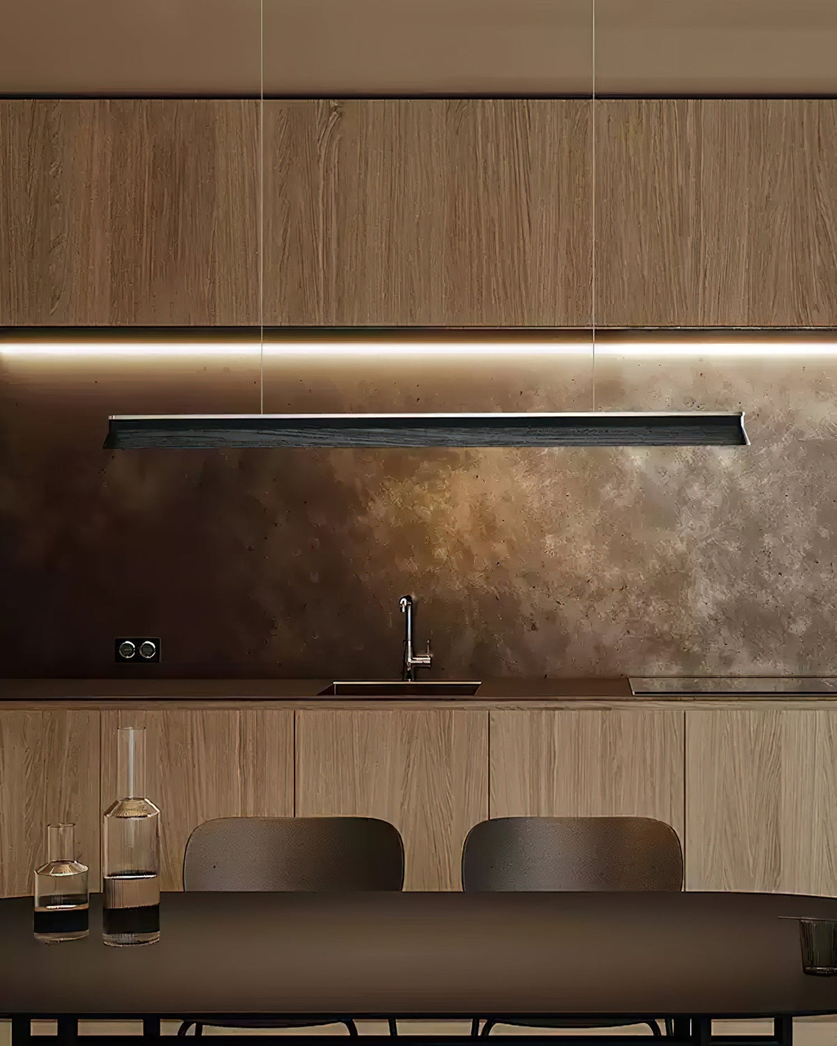 Aldeette lámpara colgante viga de madera minimalista