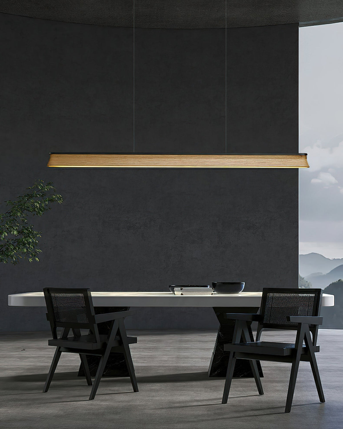 Aldeette lámpara colgante viga de madera minimalista