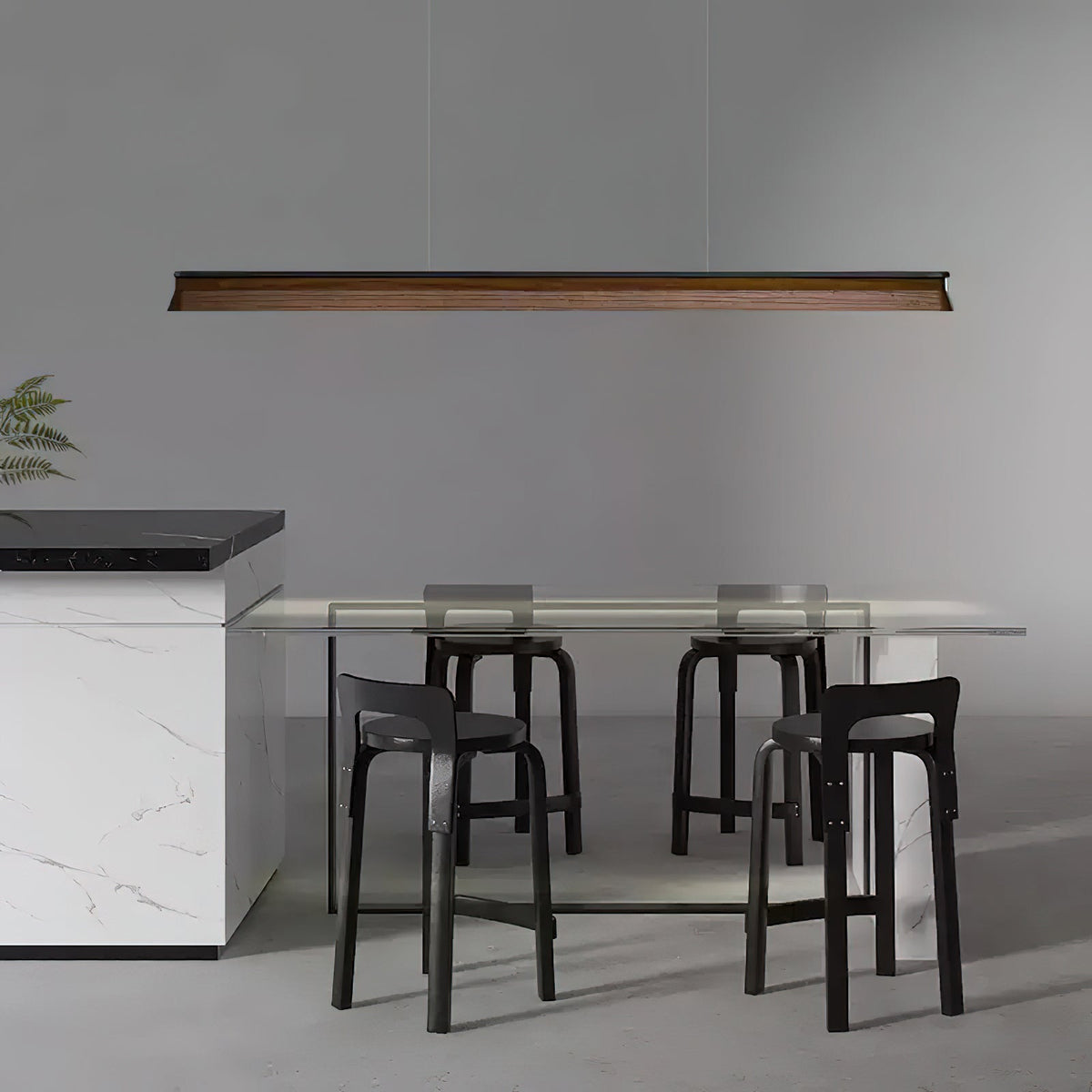 Aldeette lámpara colgante viga de madera minimalista