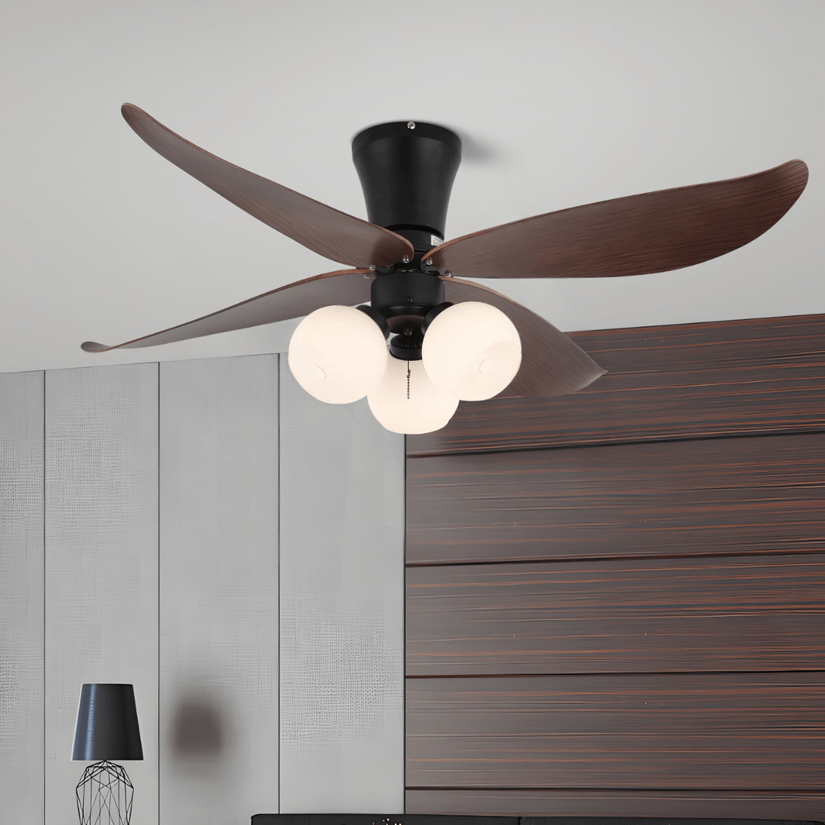Lunair ventilador de techo con luz Vintage de madera y vidrio