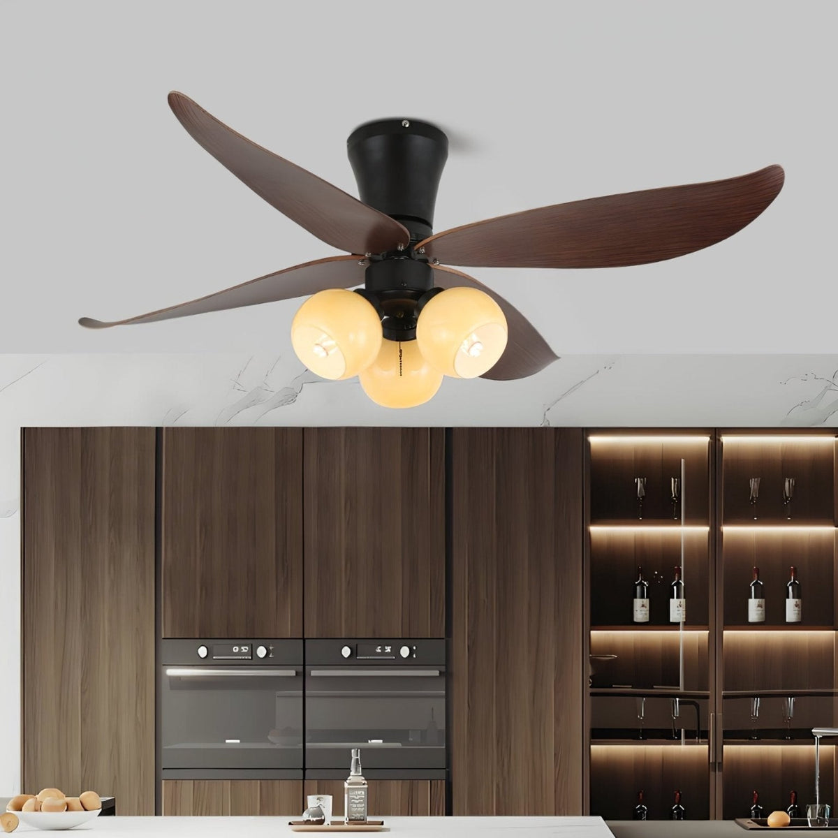 Lunair ventilador de techo con luz Vintage de madera y vidrio