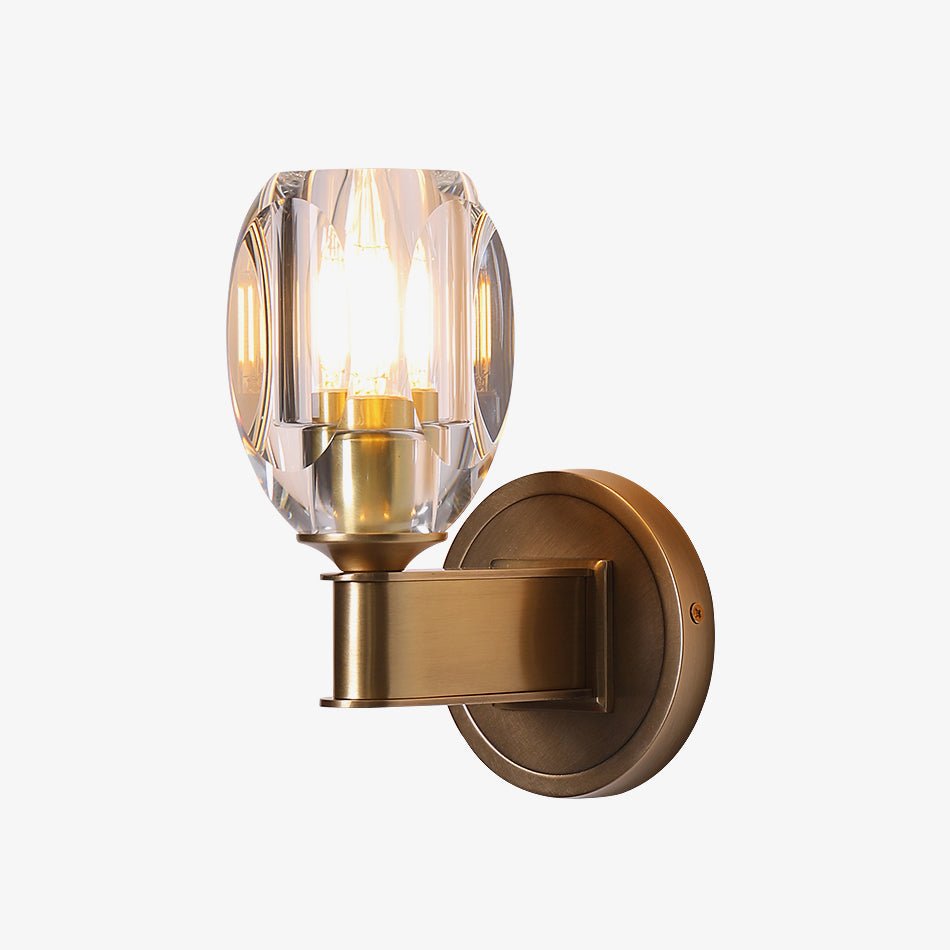 Tostor aplique de pared Premium nórdico de arte en diamante con pantalla de cristal