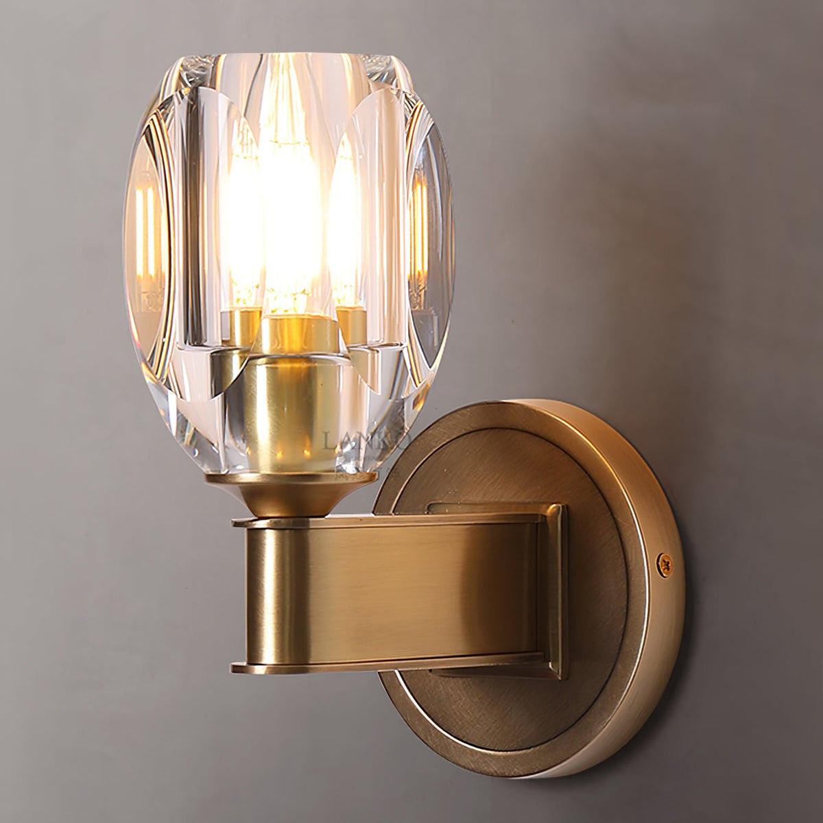 Tostor aplique de pared Premium nórdico de arte en diamante con pantalla de cristal