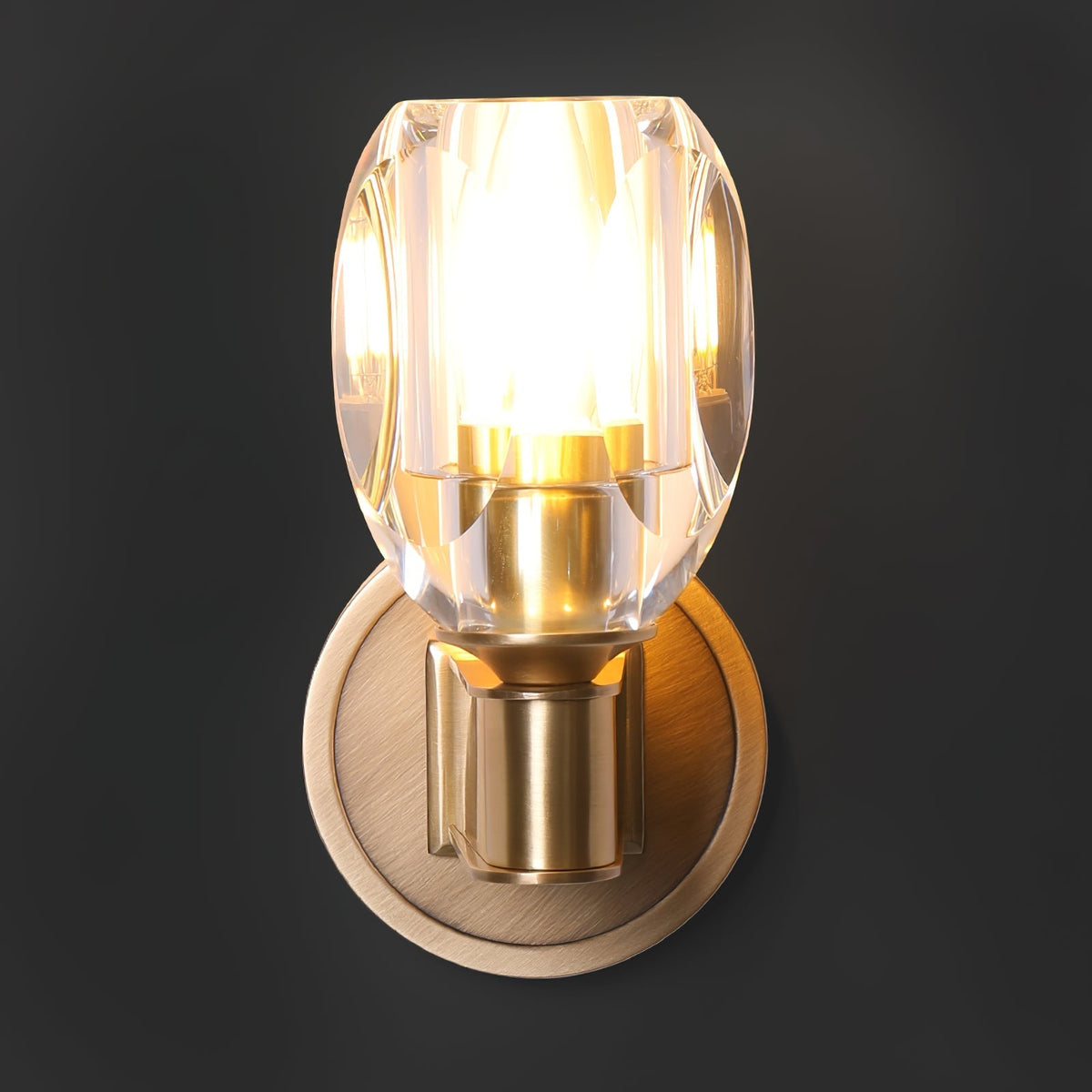 Tostor aplique de pared Premium nórdico de arte en diamante con pantalla de cristal