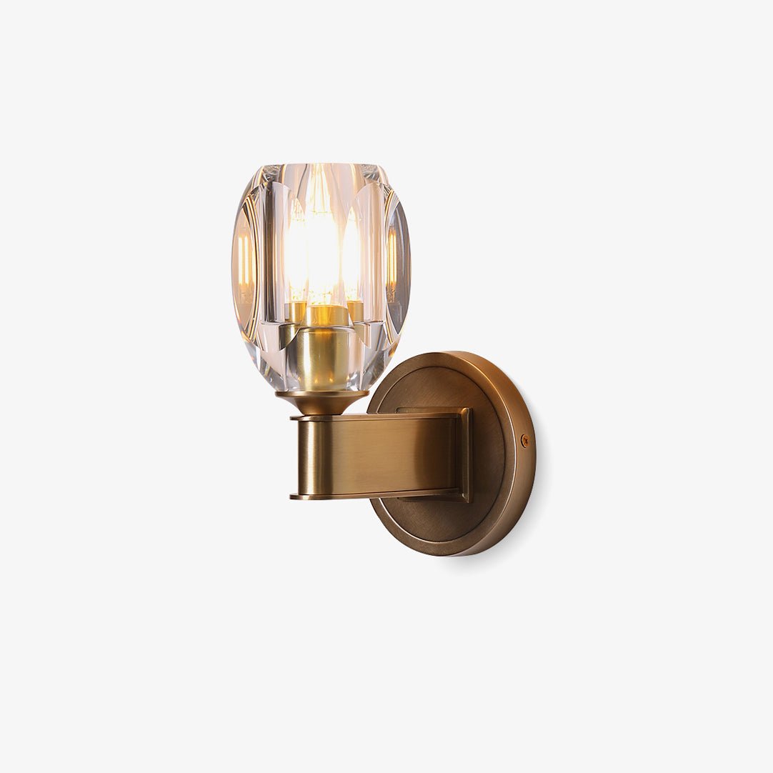 Tostor aplique de pared Premium nórdico de arte en diamante con pantalla de cristal