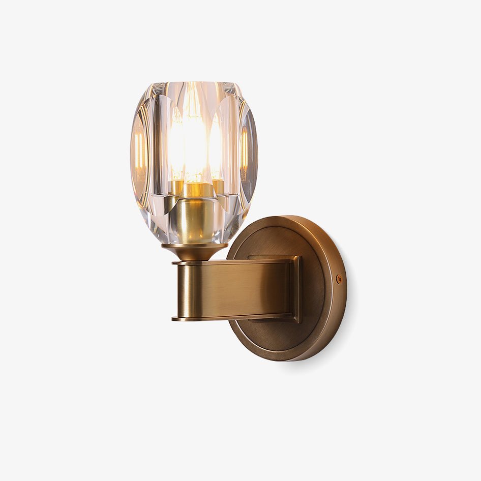 Tostor aplique de pared Premium nórdico de arte en diamante con pantalla de cristal