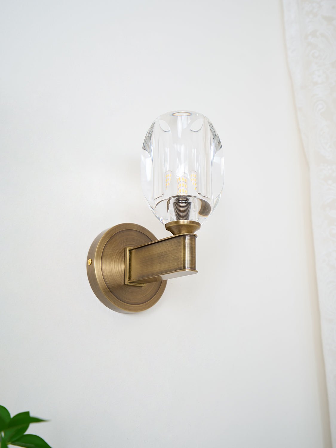Tostor aplique de pared Premium nórdico de arte en diamante con pantalla de cristal