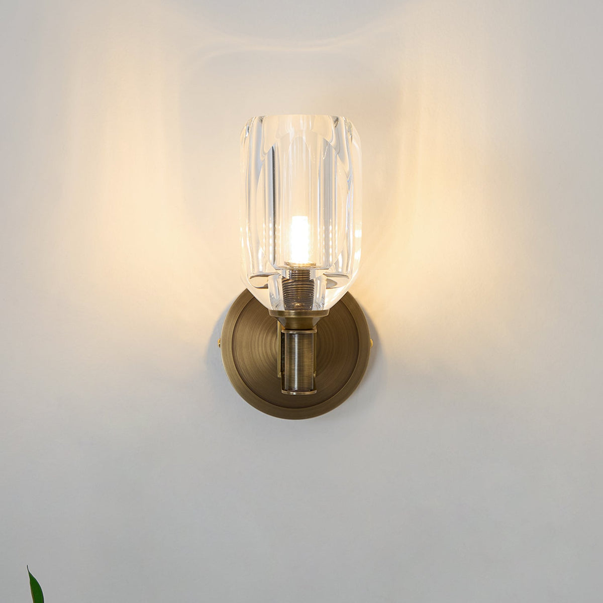 Tostor aplique de pared Premium nórdico de arte en diamante con pantalla de cristal