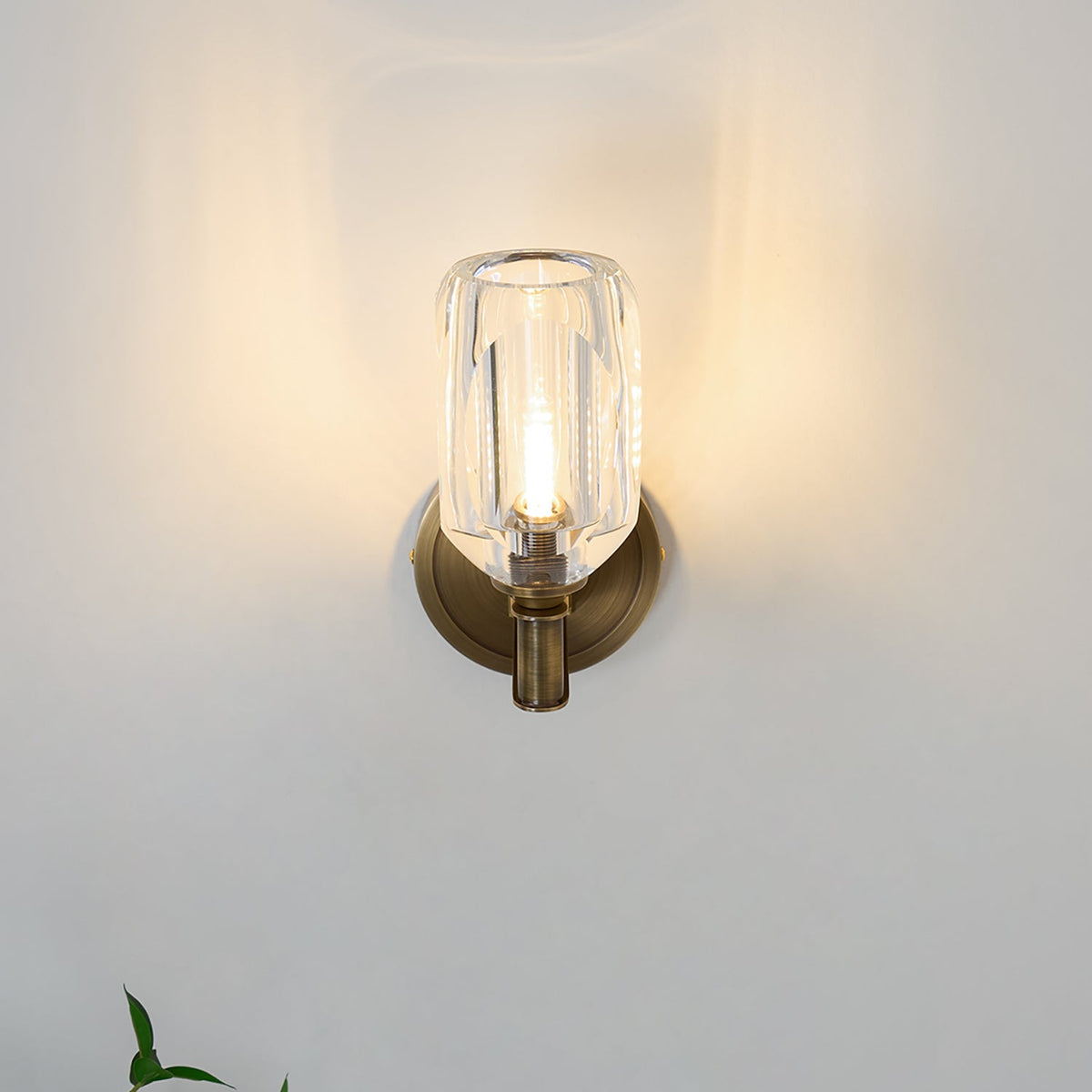Tostor aplique de pared Premium nórdico de arte en diamante con pantalla de cristal