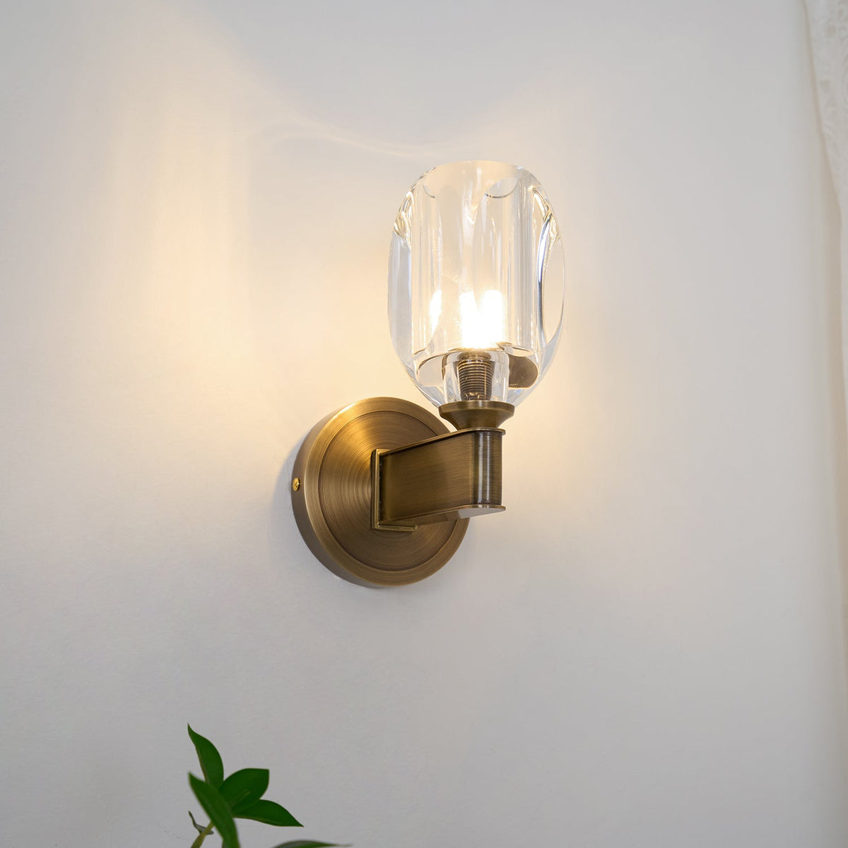 Tostor aplique de pared Premium nórdico de arte en diamante con pantalla de cristal