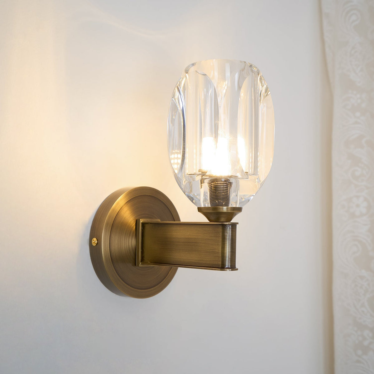 Tostor aplique de pared Premium nórdico de arte en diamante con pantalla de cristal