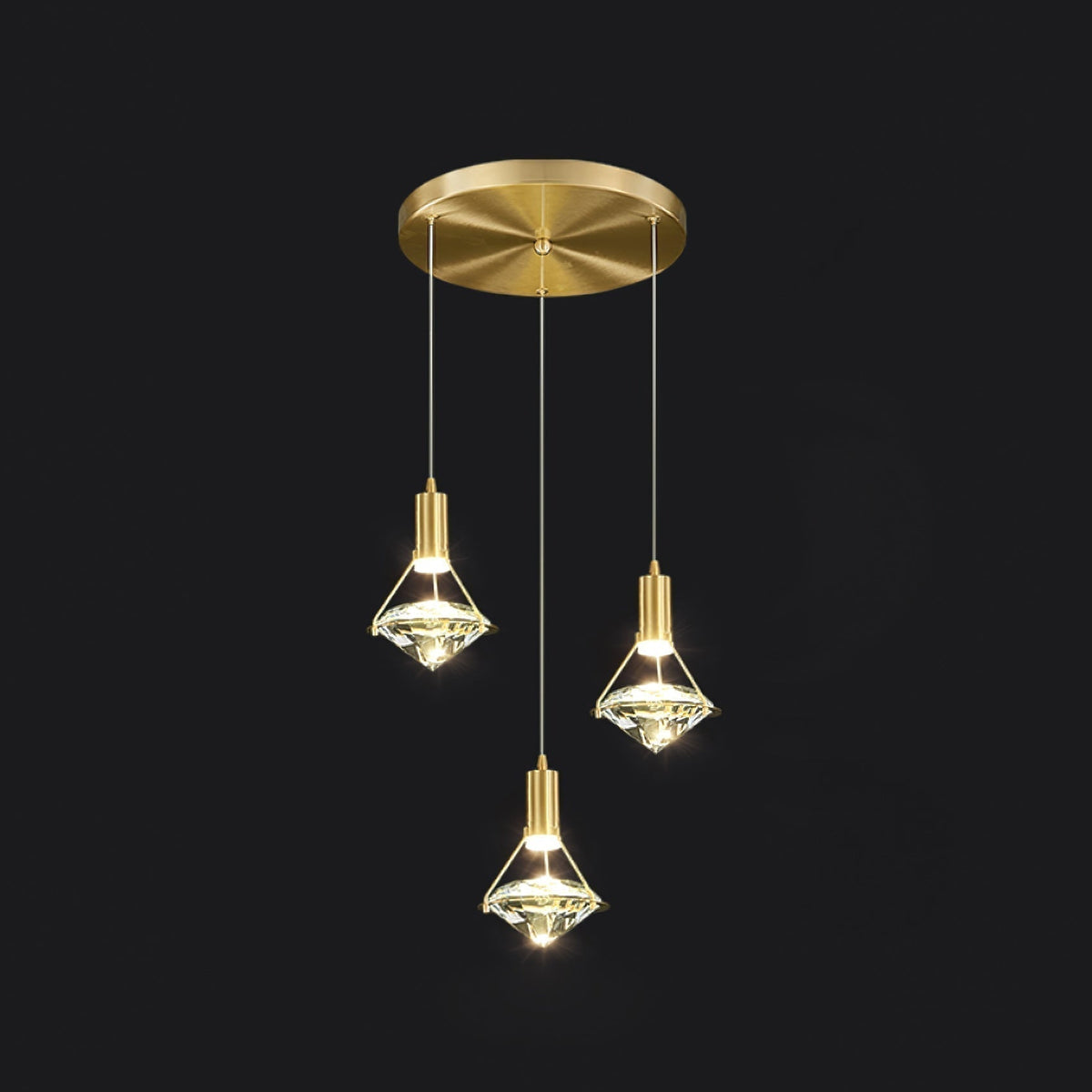 Cira lámpara colgante de latón con cristal elegante
