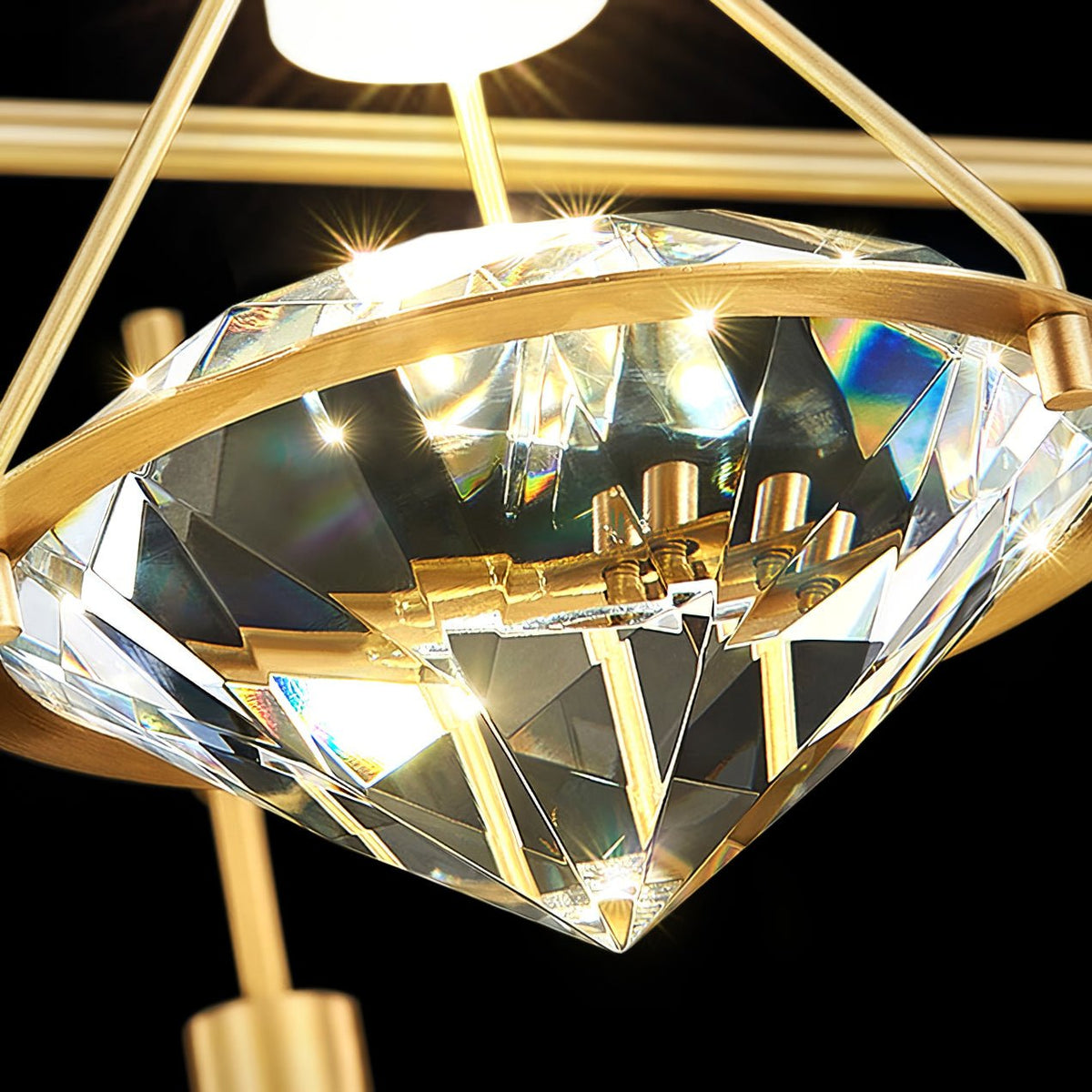 Cira lámpara colgante de latón con cristal elegante
