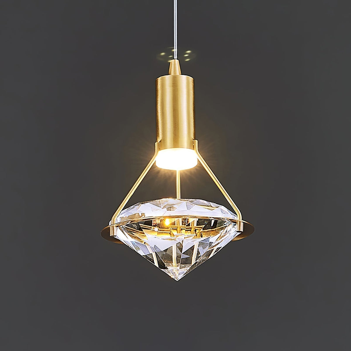 Cira lámpara colgante de latón con cristal elegante