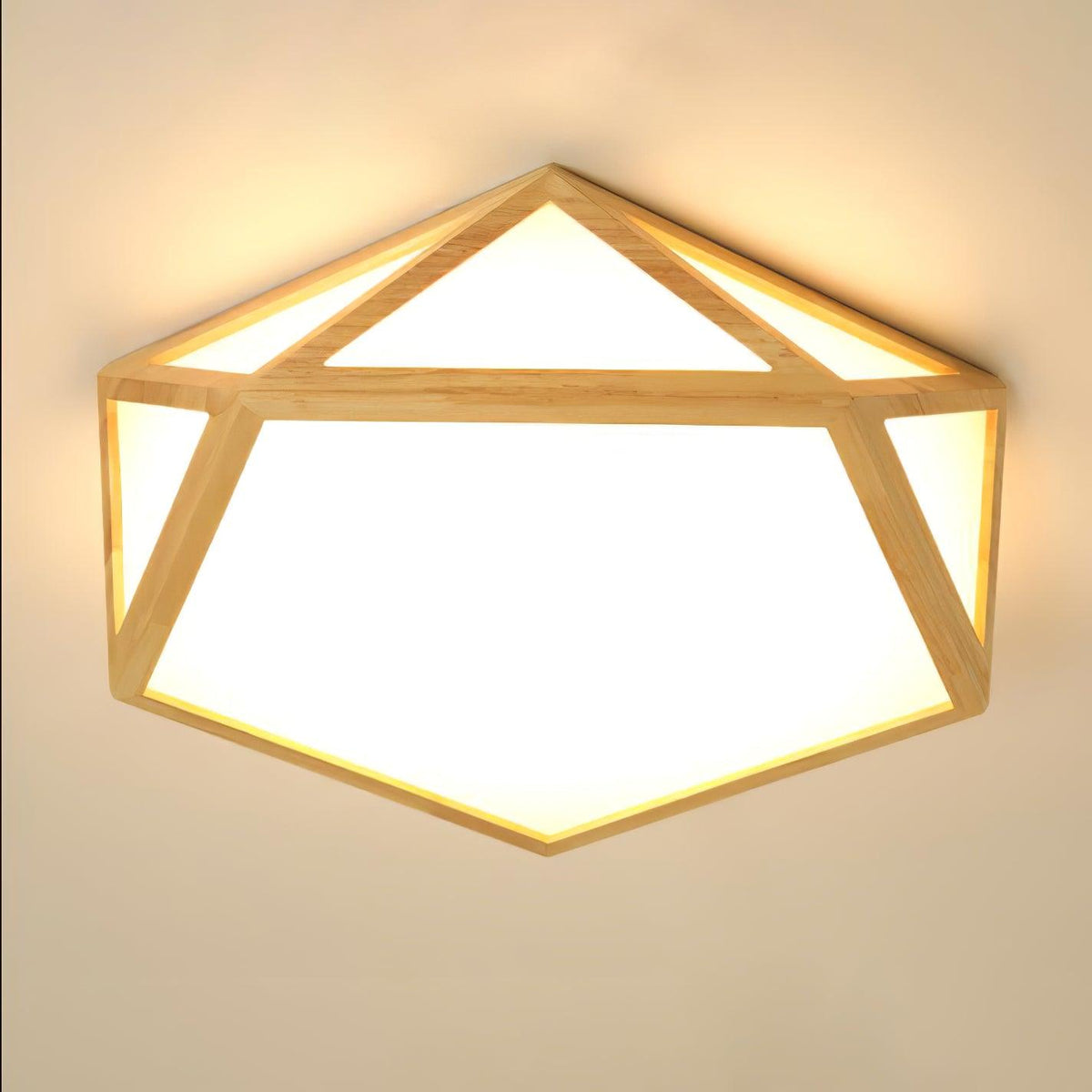 Syleneria lámpara de techo moderna en forma de diamante de madera