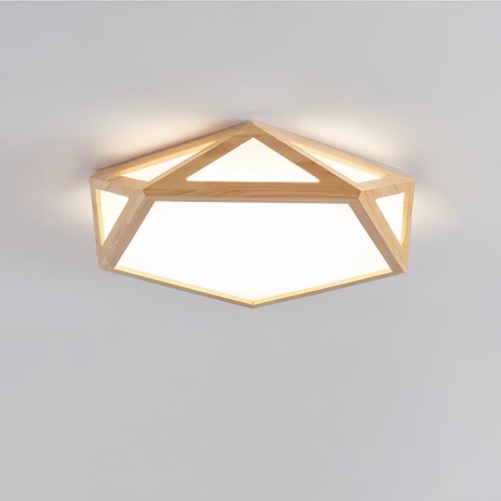 Syleneria lámpara de techo moderna en forma de diamante de madera