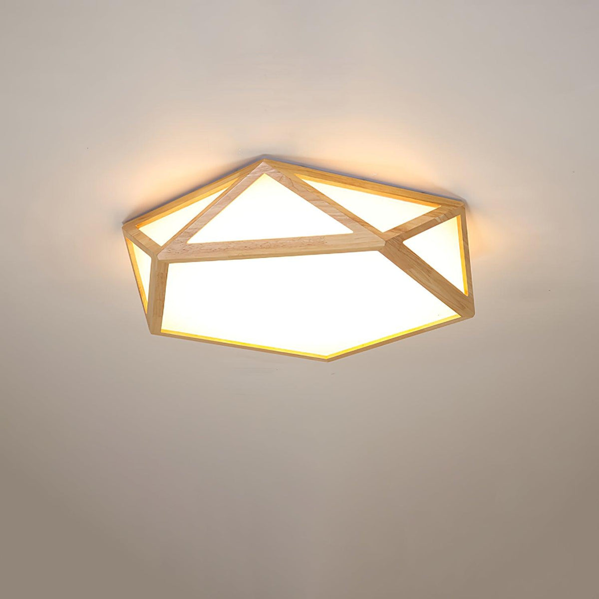 Syleneria lámpara de techo moderna en forma de diamante de madera