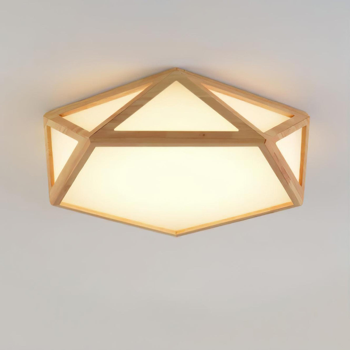 Syleneria lámpara de techo moderna en forma de diamante de madera