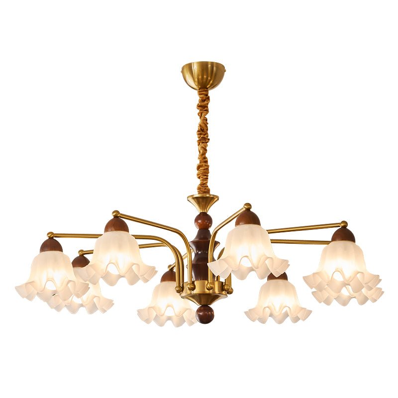 Lylaeen elegancia Vintage lámpara de araña de vidrio y madera