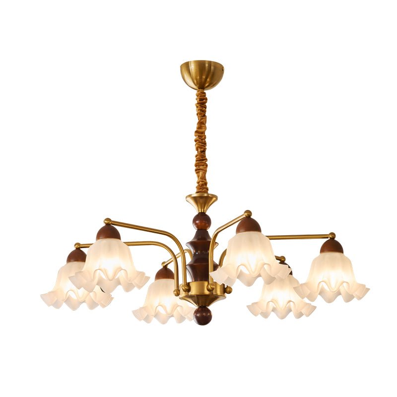 Lylaeen elegancia Vintage lámpara de araña de vidrio y madera
