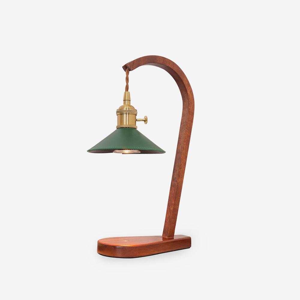 Elvuia lámpara de mesa de madera verde