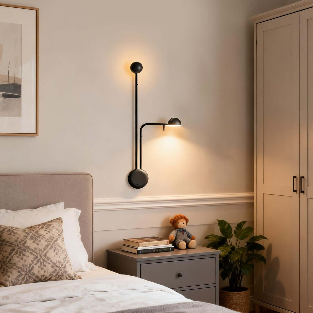 Aplique de pared con base de disco y cúpula