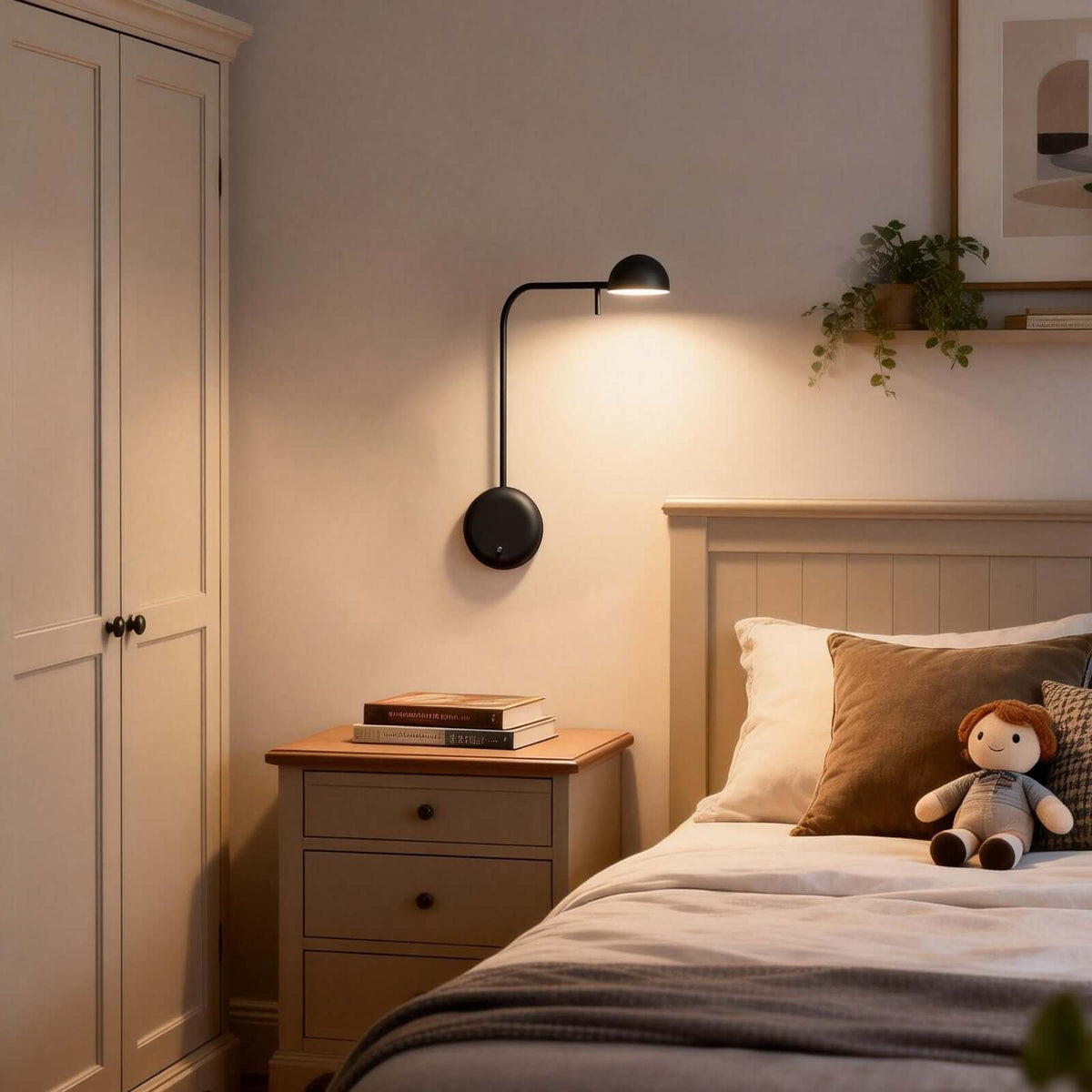 Aplique de pared con base de disco y cúpula