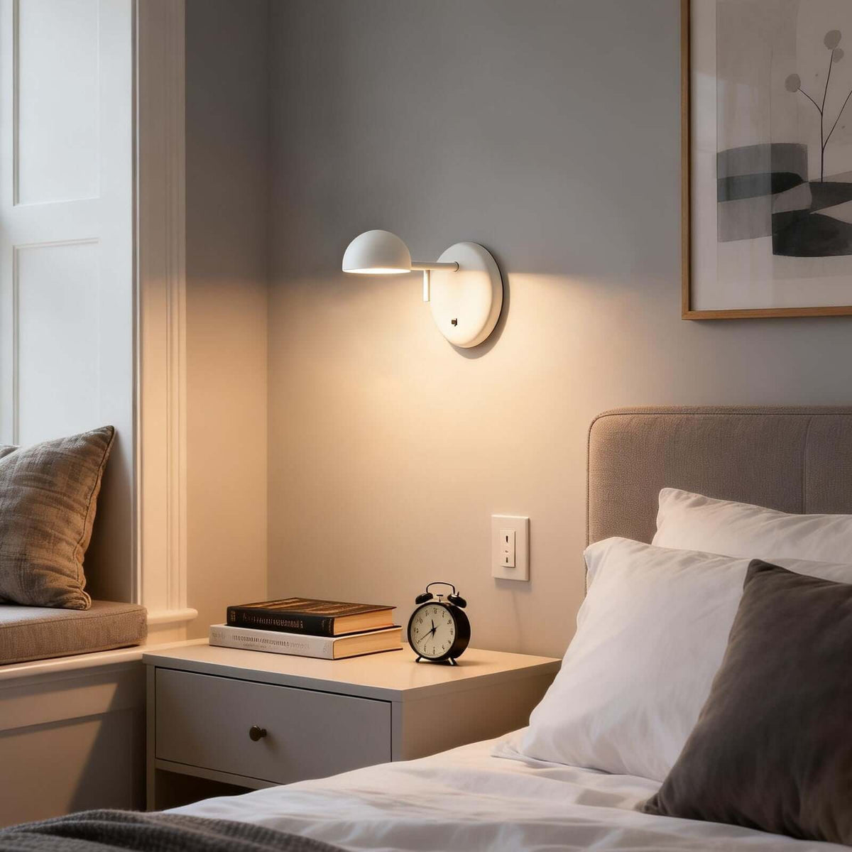 Aplique de pared con base de disco y cúpula