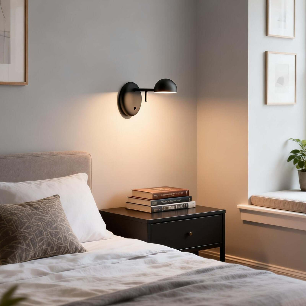 Aplique de pared con base de disco y cúpula