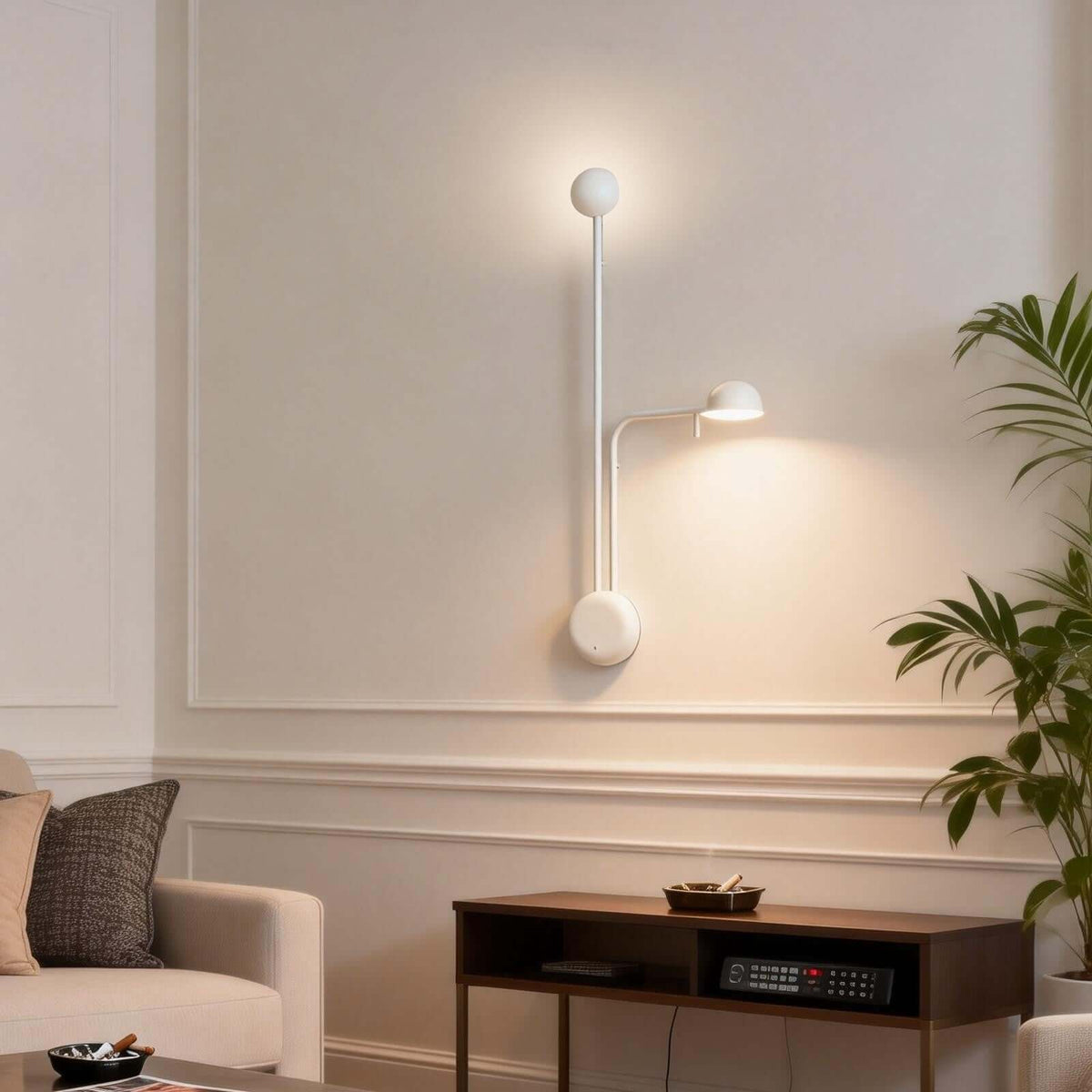 Aplique de pared con base de disco y cúpula
