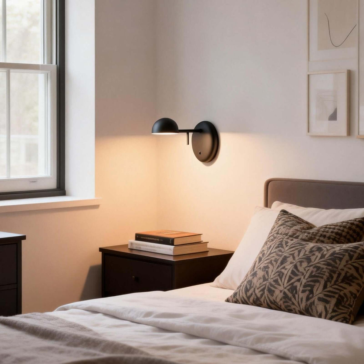 Aplique de pared con base de disco y cúpula