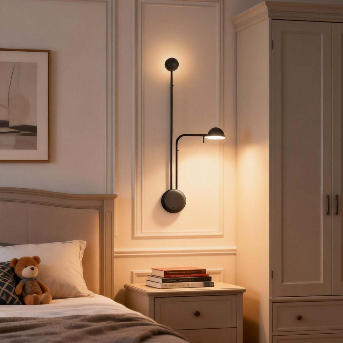 Aplique de pared con base de disco y cúpula