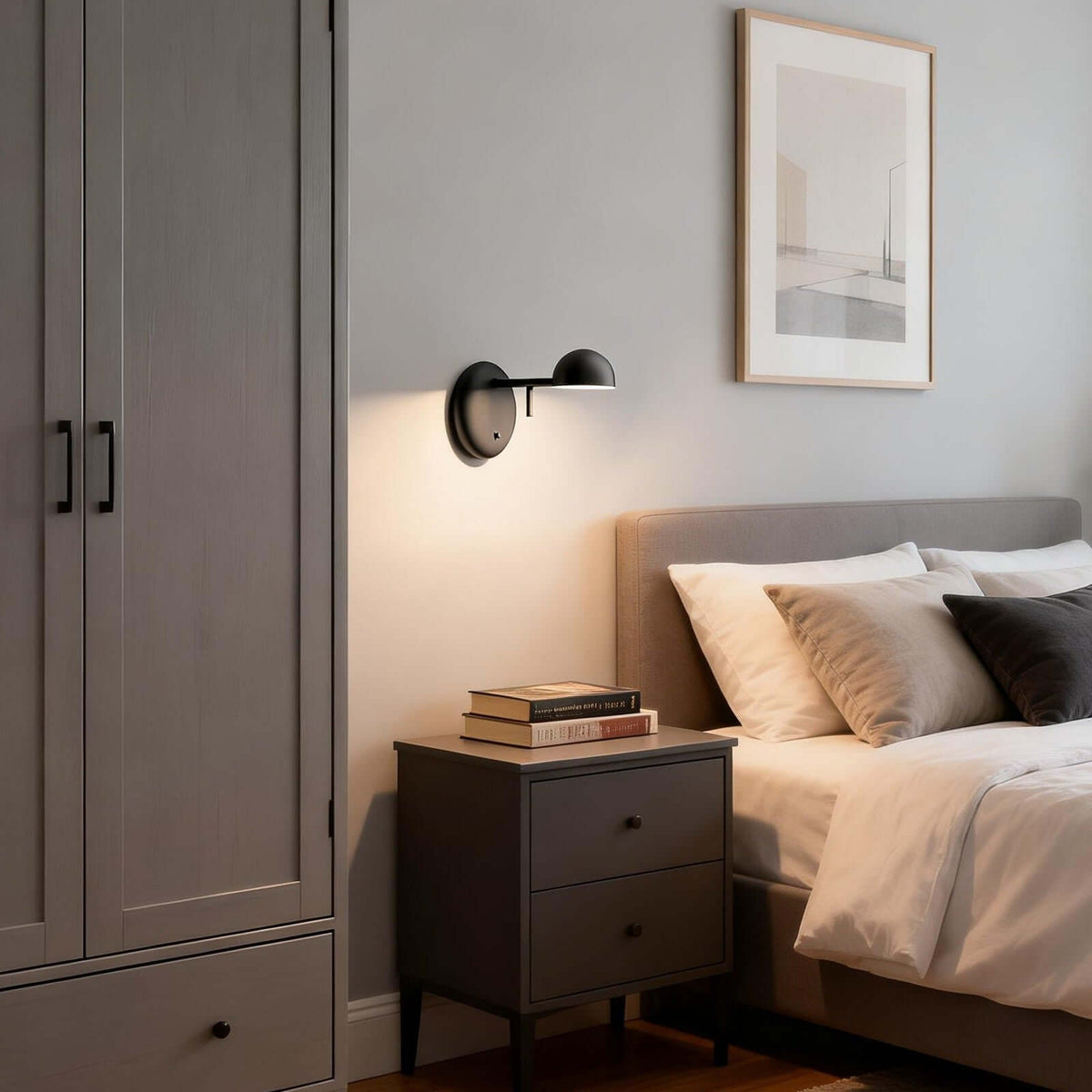 Aplique de pared con base de disco y cúpula