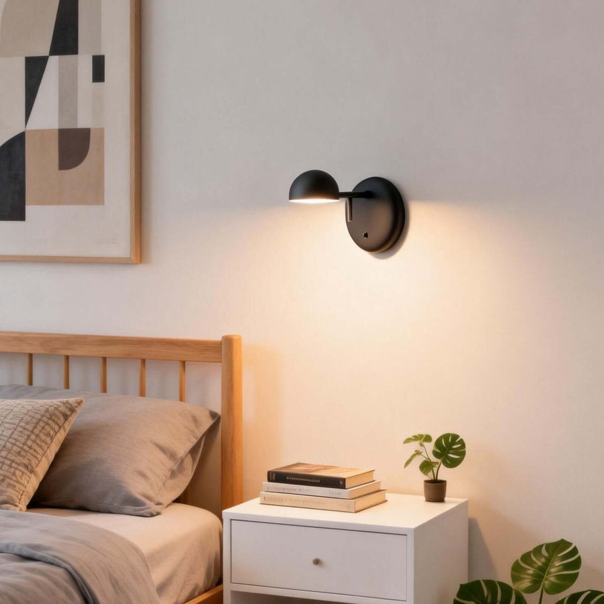 Aplique de pared con base de disco y cúpula
