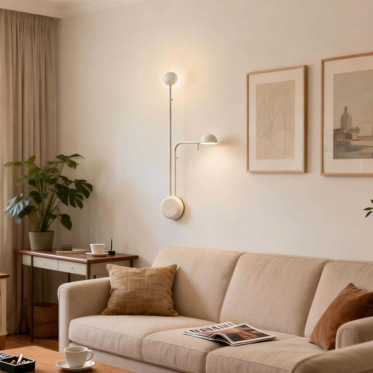 Aplique de pared con base de disco y cúpula