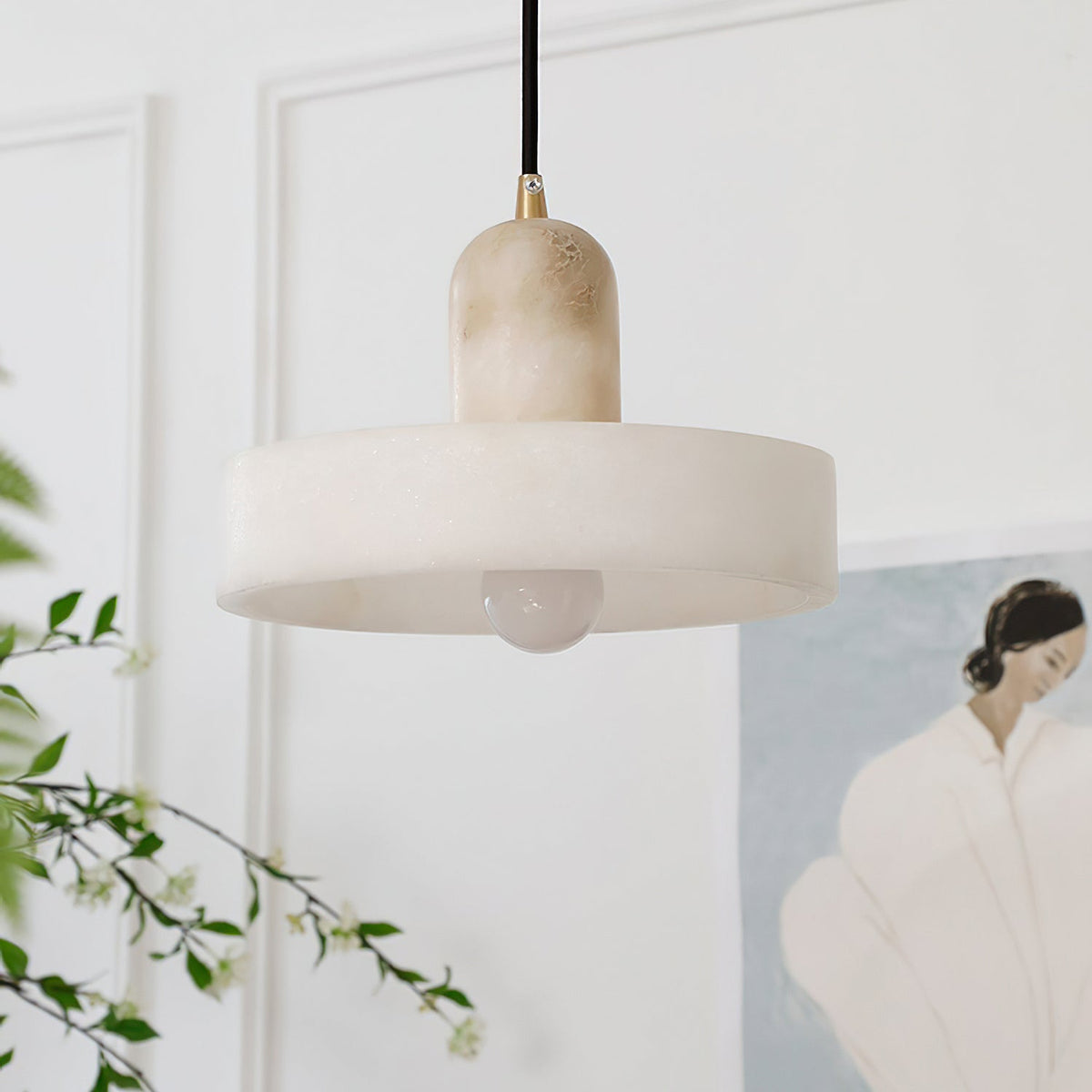 Avenorine Disc Orb de alabastro lámpara colgante