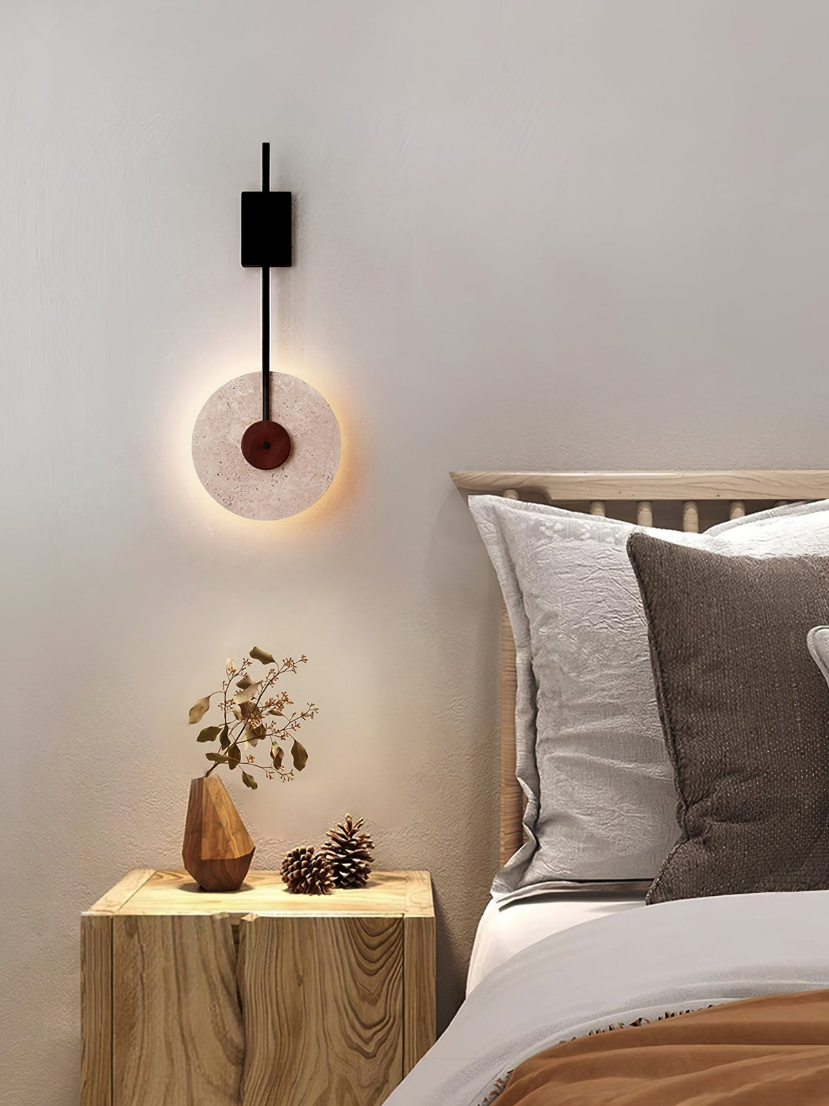 Elysia aplique de pared en travertino