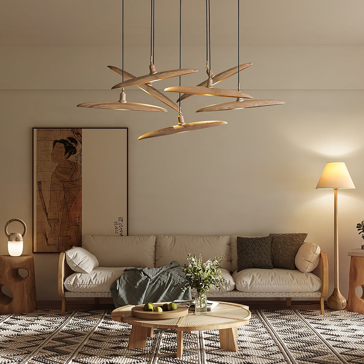 Zelirira lámpara colgante Blade de madera