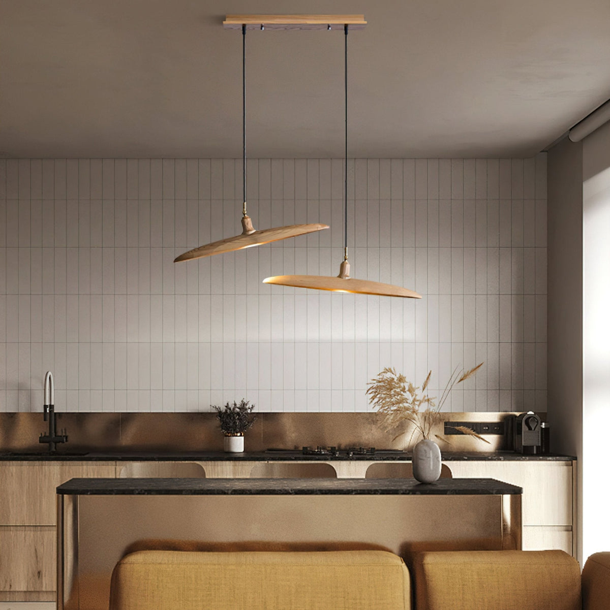 Zelirira lámpara colgante Blade de madera