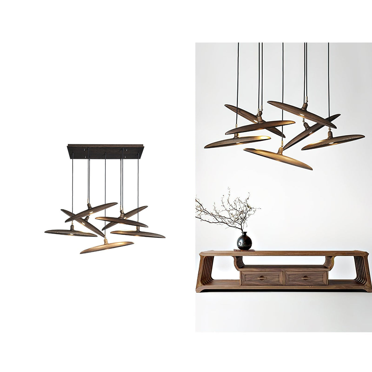 Zelirira lámpara colgante Blade de madera
