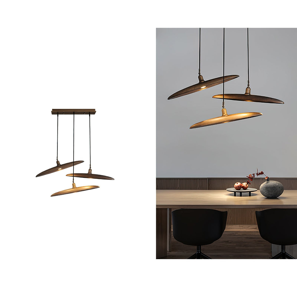 Zelirira lámpara colgante Blade de madera