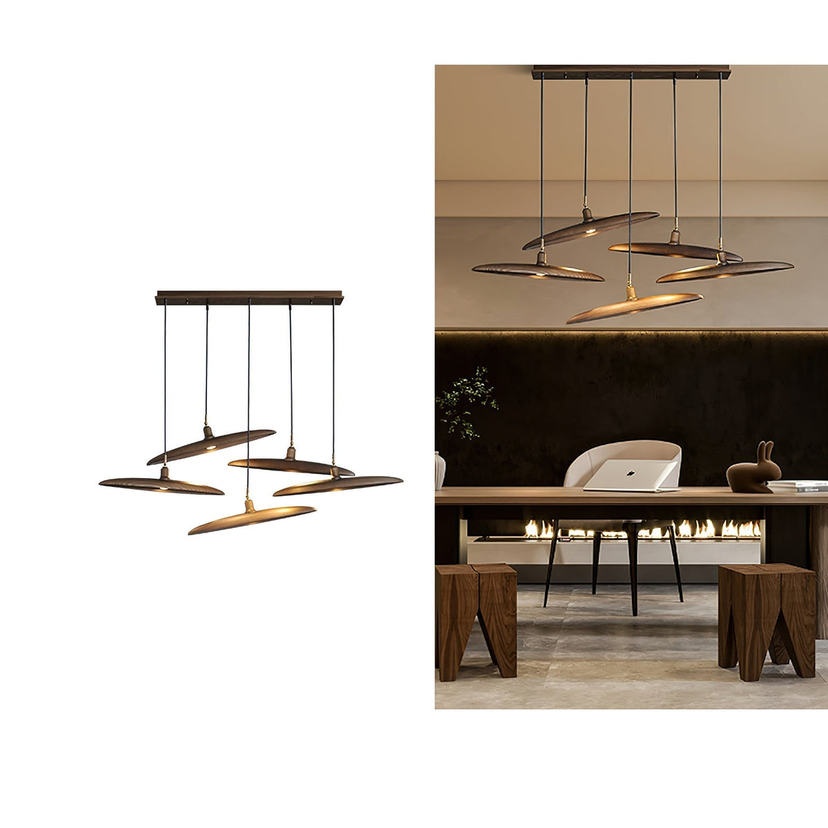 Zelirira lámpara colgante Blade de madera
