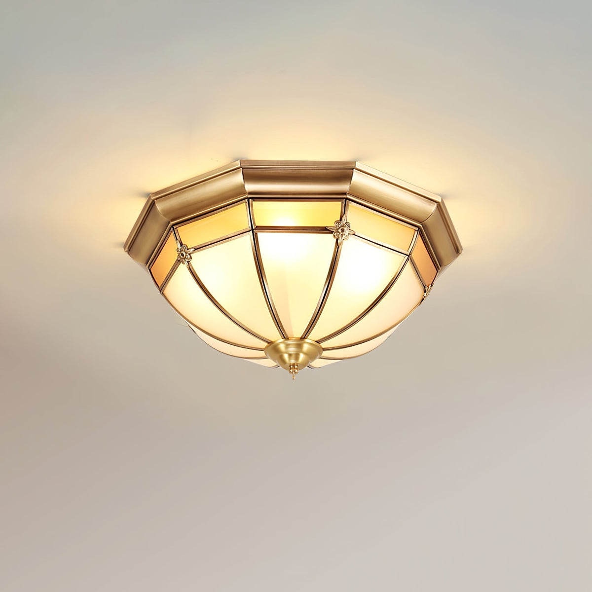 Vovynan lámpara de techo elegancia cúpula de vidrio y latón