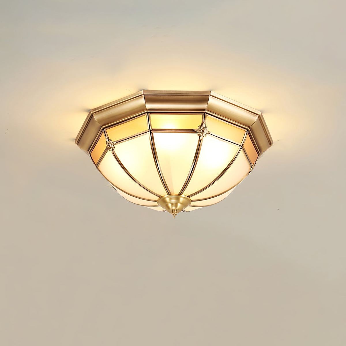 Vovynan lámpara de techo elegancia cúpula de vidrio y latón