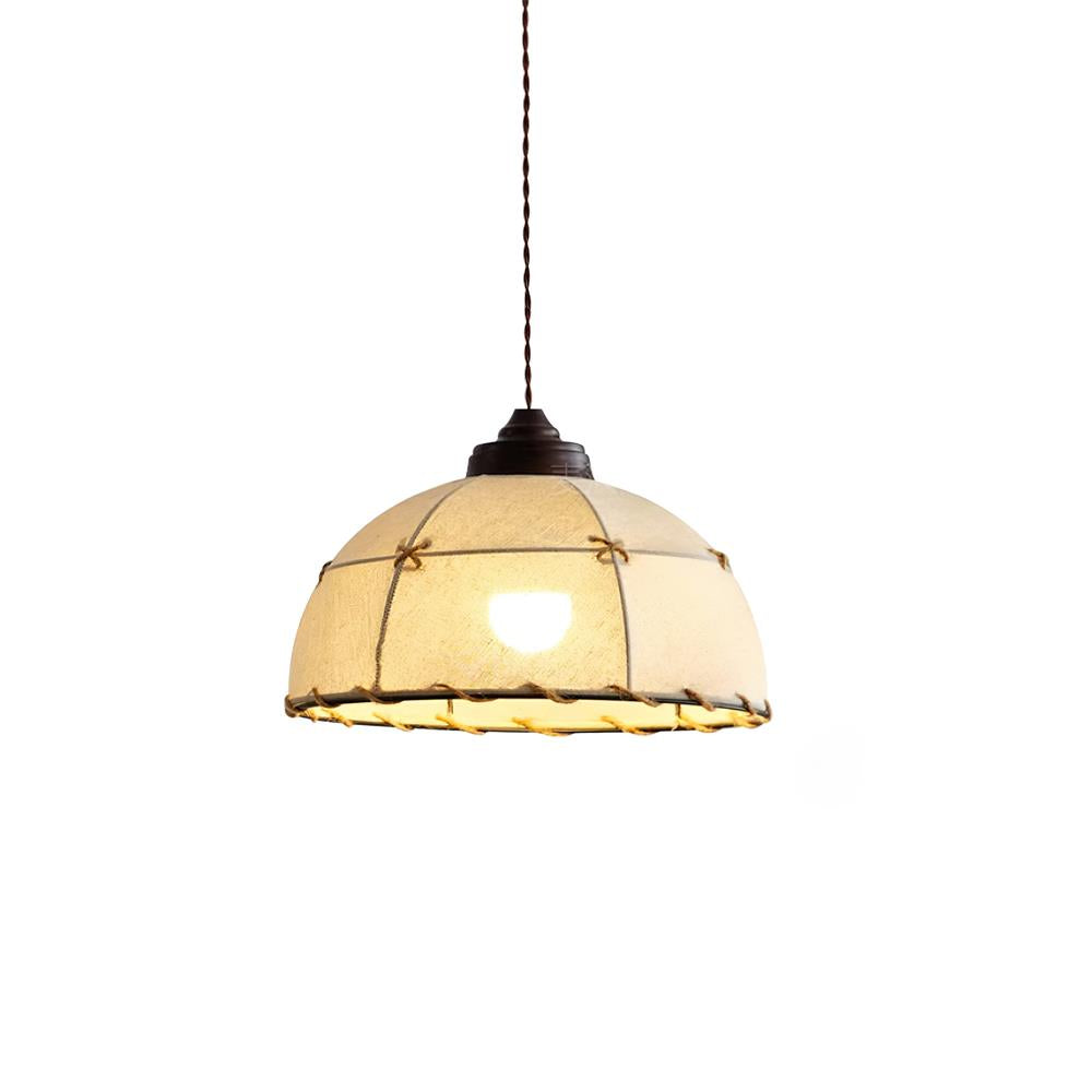 Lámpara colgante de tejido cúpula vintage minimalista con luz suave