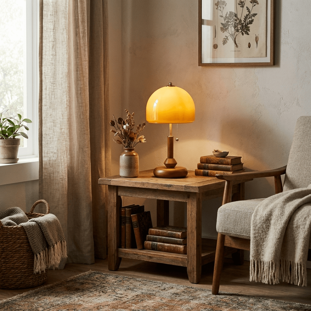 Marigold lámpara de mesa de madera