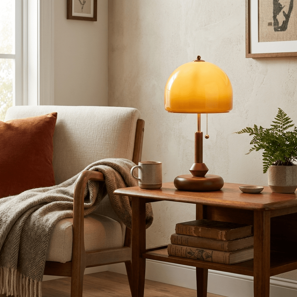 Marigold lámpara de mesa de madera
